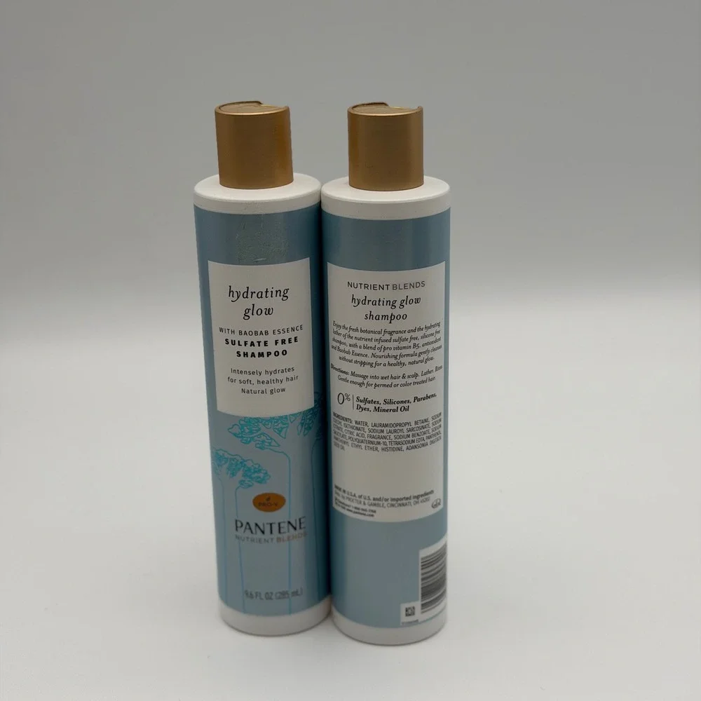 Pantene Nutrient Blends Hydrating Glow Sulfate Free Shampoo‎ Baobab Essence 2pk